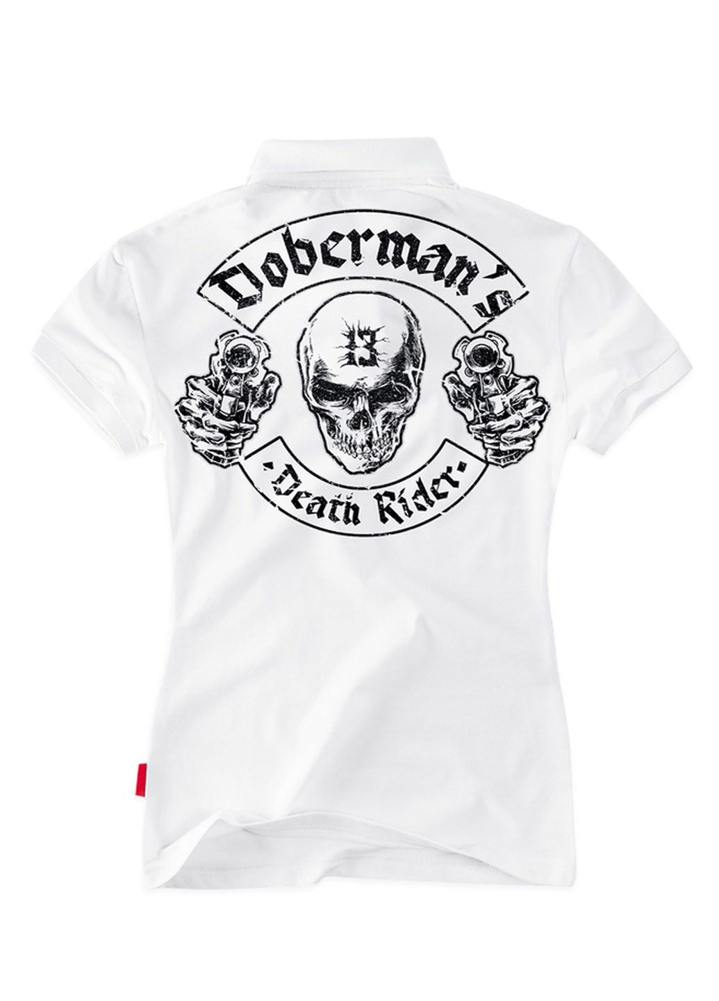 Белая женская футболка-футболка поло dobermans death rider colt tspd141wt Dobermans Aggressive