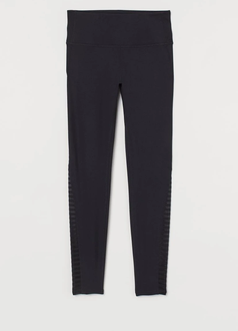 Черные демисезонные спортивные легинсы high waist H&M