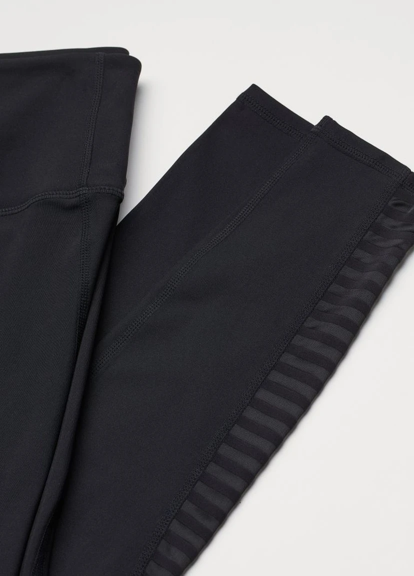 Черные демисезонные спортивные легинсы high waist H&M