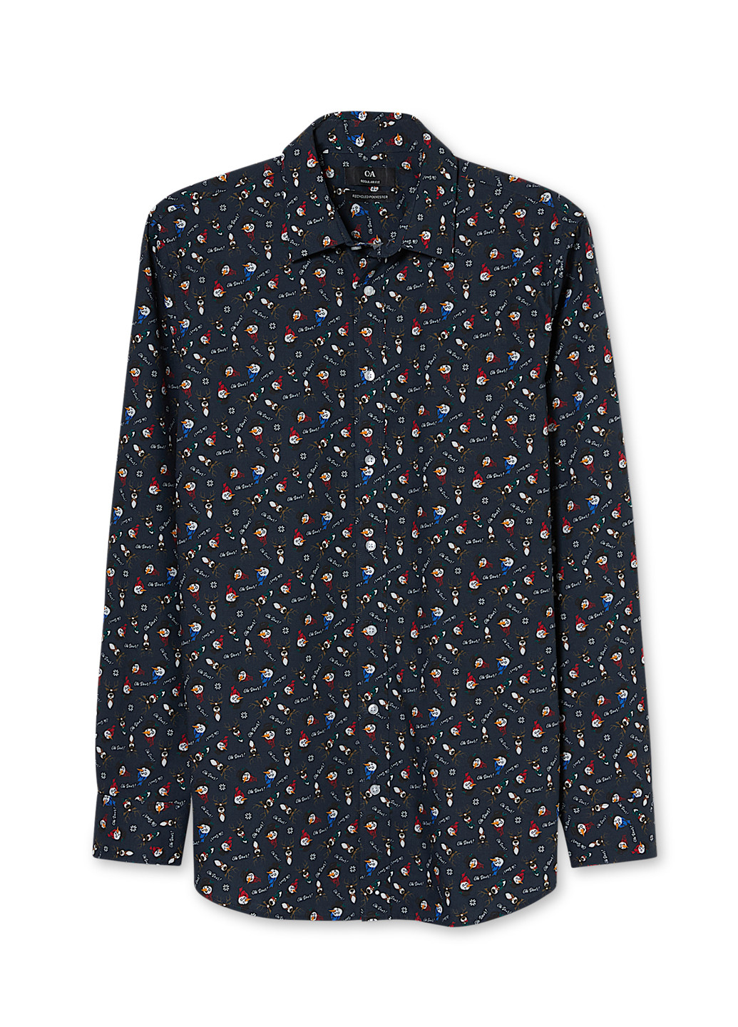 Темно-синяя кэжуал рубашка с рисунком C&A