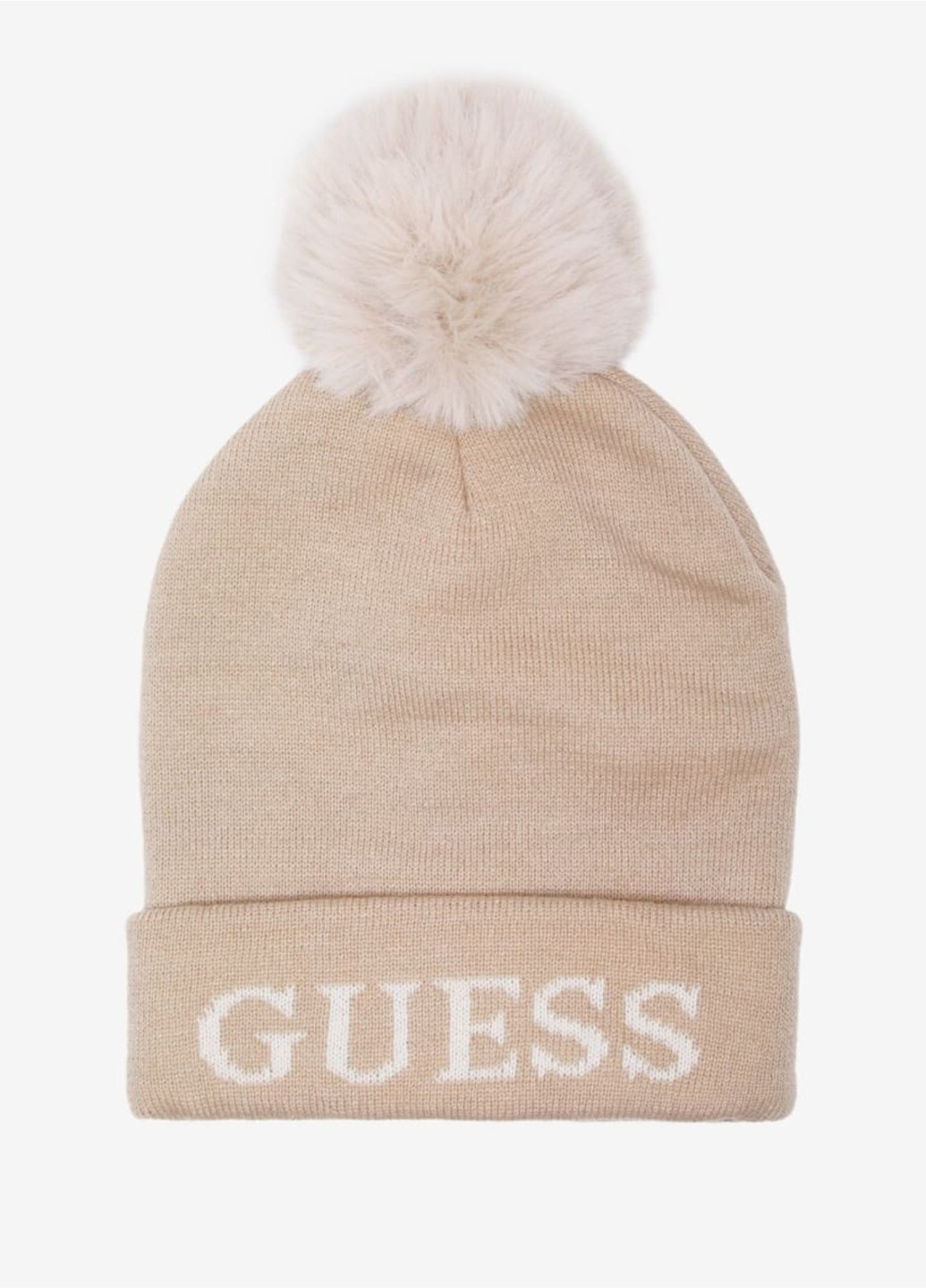 Бежевый зимний комплект (шапка, шарф) Guess