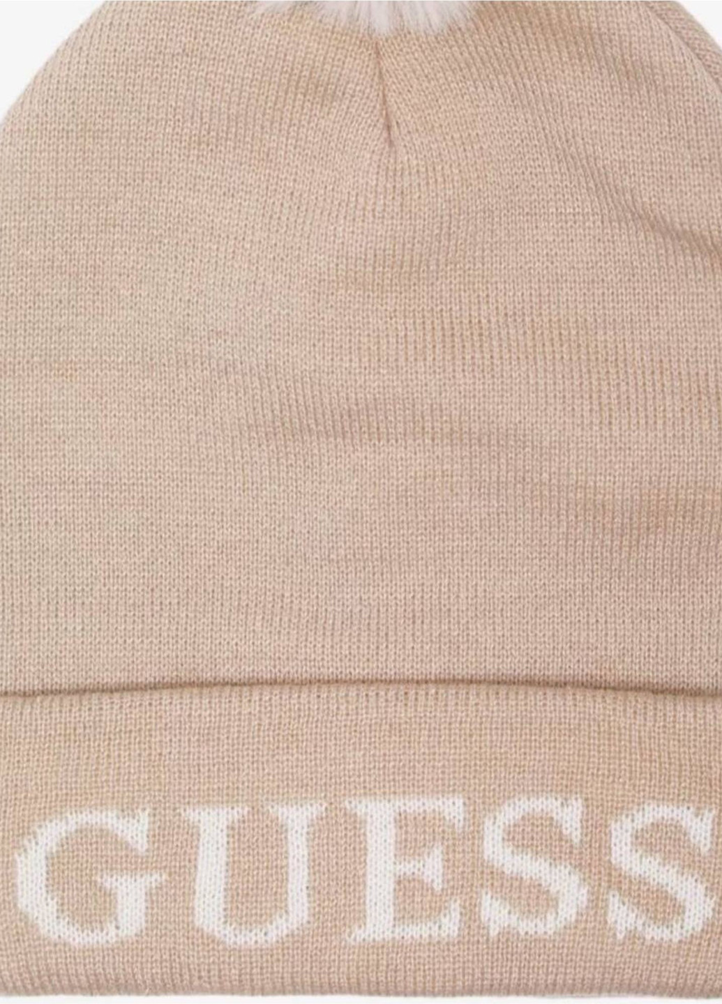 Бежевый зимний комплект (шапка, шарф) Guess