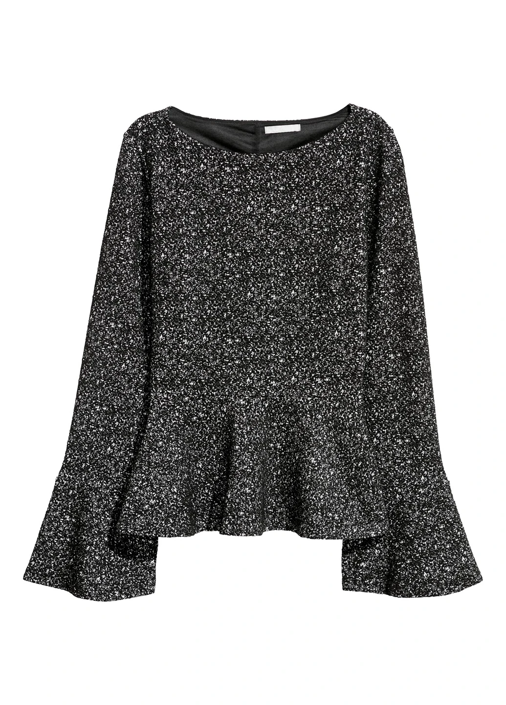 Чорна топ-блуза з баскою H&M