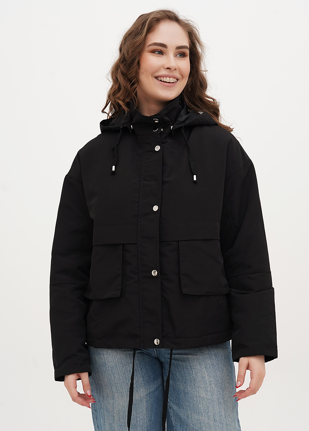 Чорна демісезонна куртка Warehouse