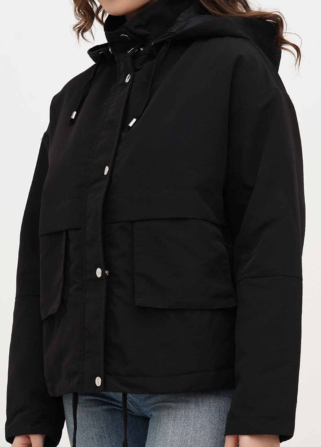 Чорна демісезонна куртка Warehouse