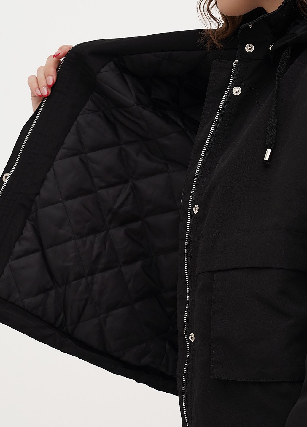 Чорна демісезонна куртка Warehouse