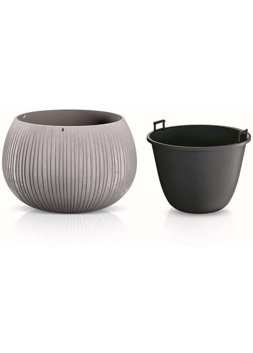 Горщик для квітів Beton Bowl Н-16 см з вкладишем бетон (65902-422) Prosperplast (218988530)