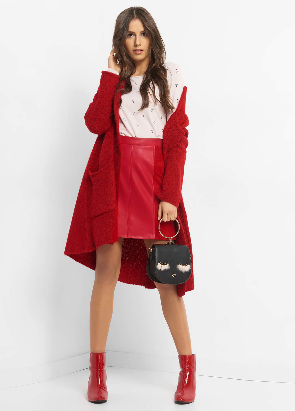 Красная кэжуал однотонная юбка Orsay мини
