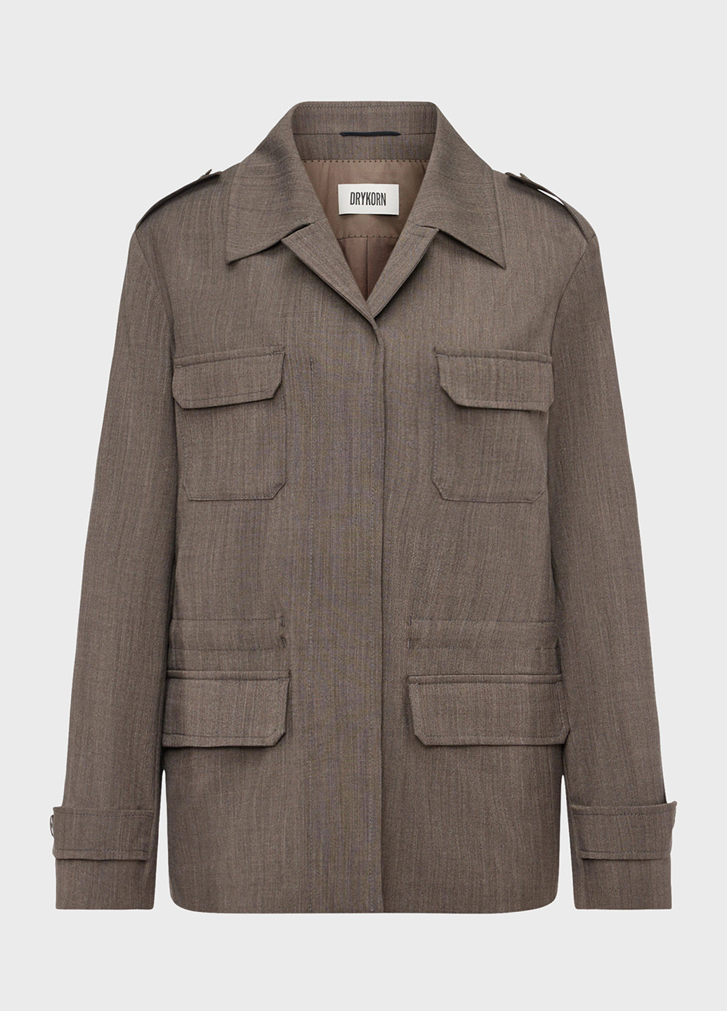 Коричневый женский жакет Drykorn однотонный - демисезонный