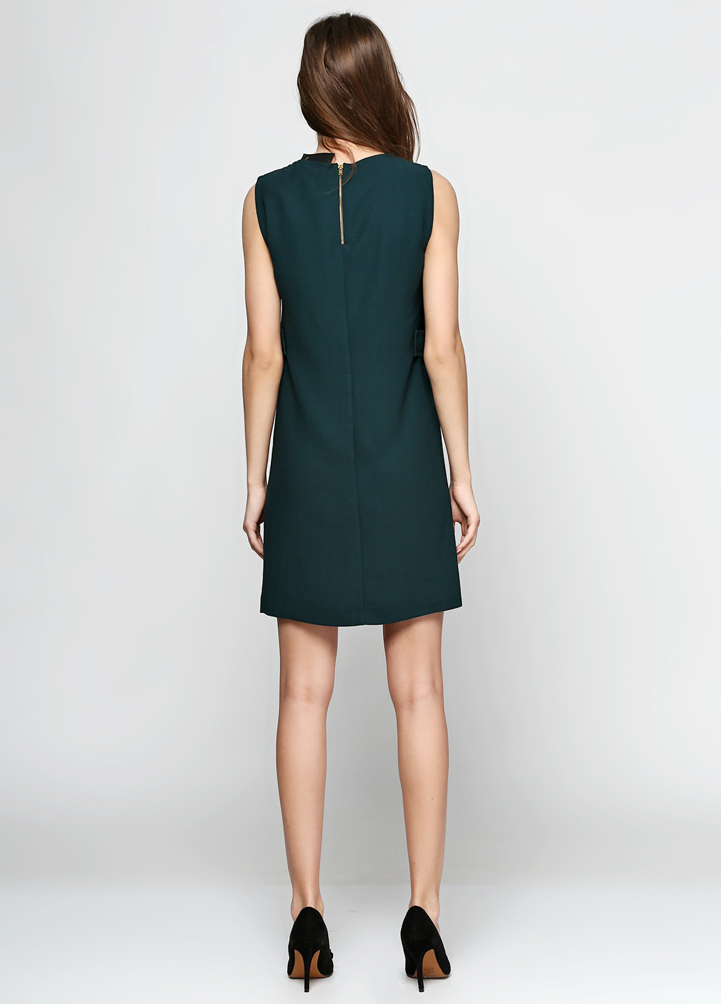 Зеленое кэжуал платье Massimo Dutti однотонное