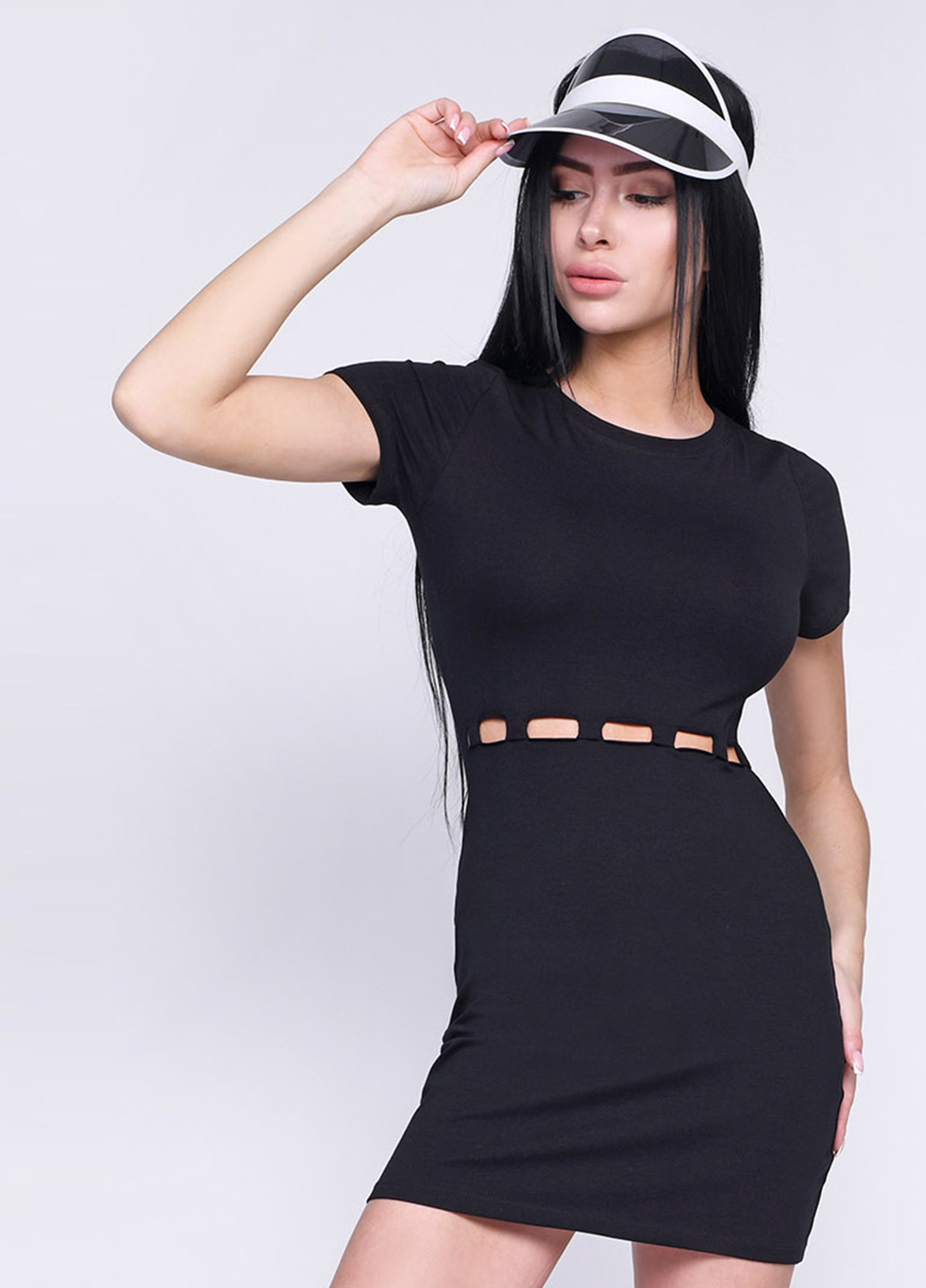 Черное спортивное платье платье-футболка Carica однотонное