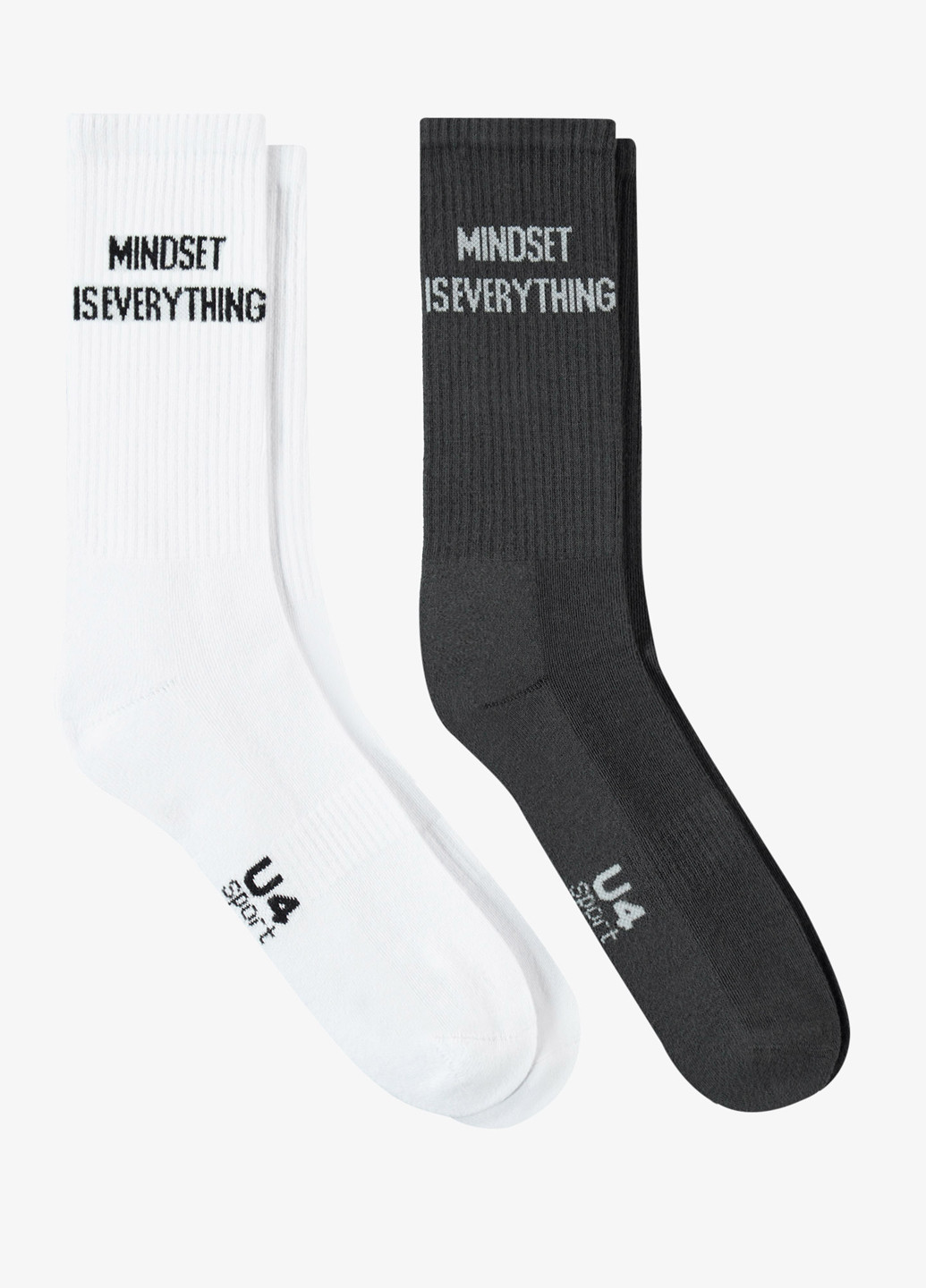 Чорно-білі шкарпетки (2 пари) UNITED4 написи (329058599)