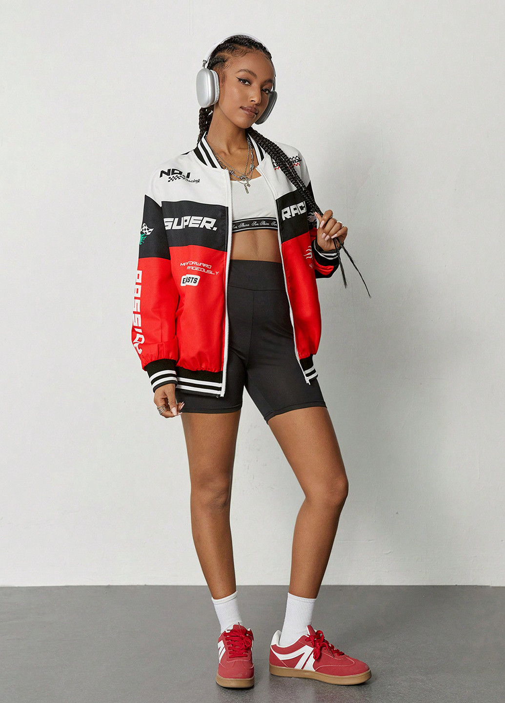 Бомбер SHEIN на молнии (332806142)