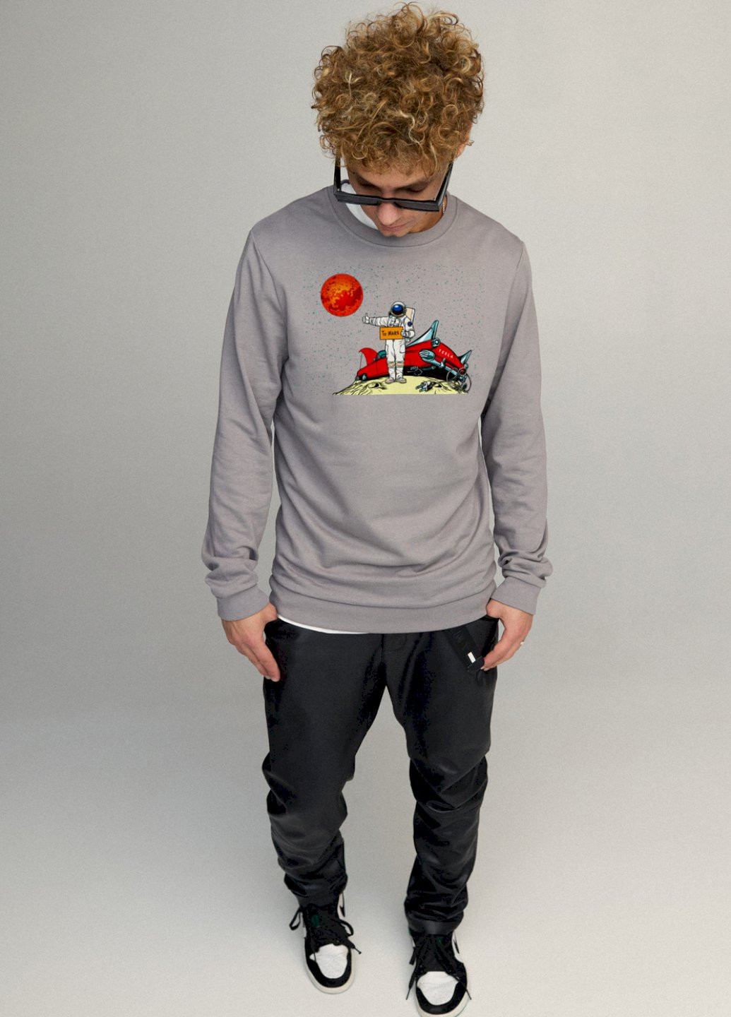 Серый свитшот мужской basic /no flis/ YAPPI (252258395)