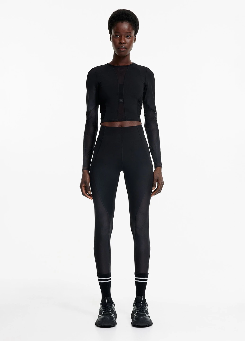 Черные демисезонные леггинсы H&M