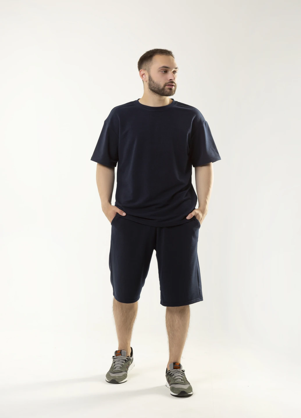 Синій літній костюм чоловічий 'player'oversize річний (футболка + шорти) синій Intruder