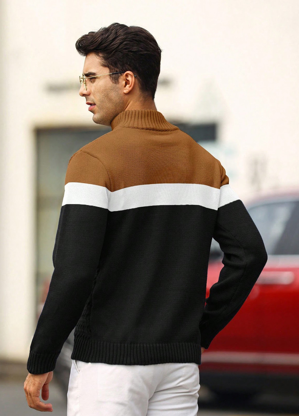 Комбінований зимовий светр SHEIN