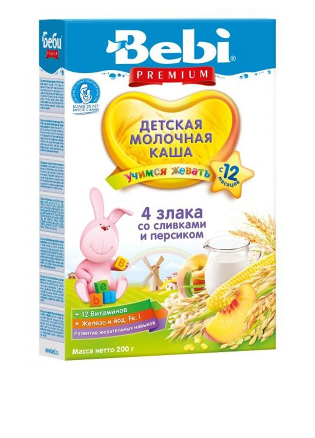 Каша молочная Junior Мюсли со сливками и персиком, 200 г Bebi (131406471)