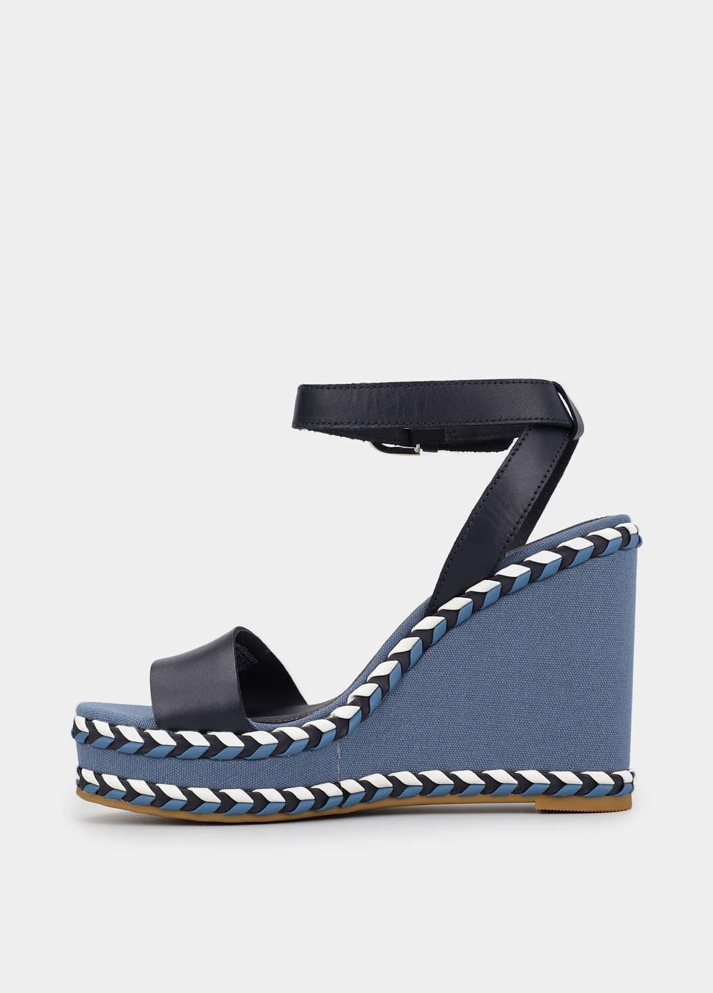 Синие босоножки Tommy Hilfiger с ремешком с логотипом, плетение