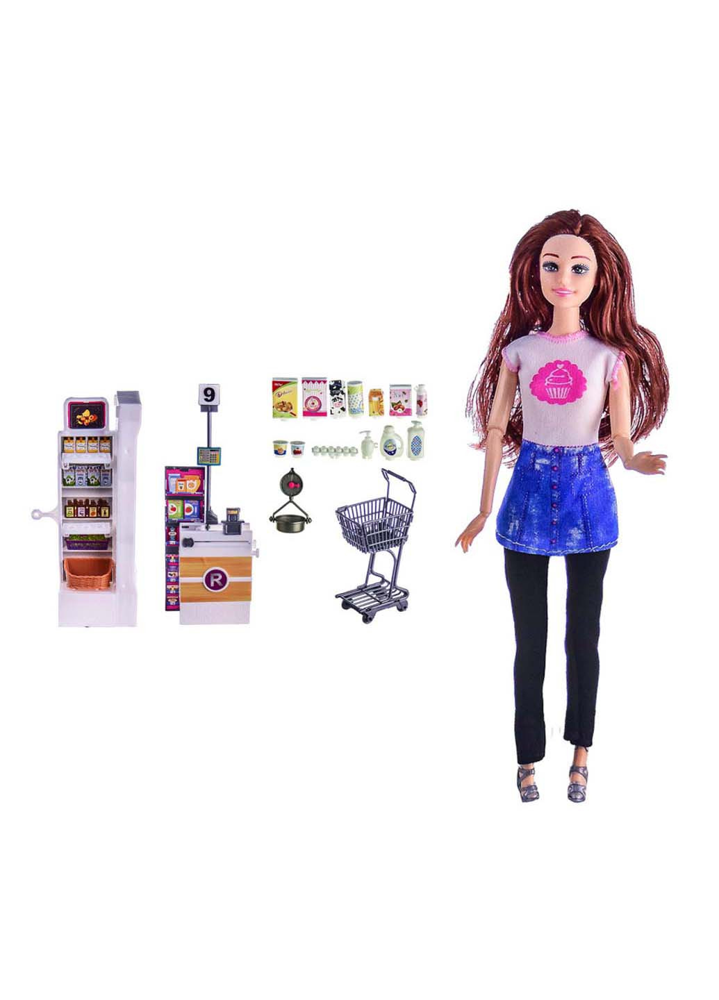 Кукла типа Барби KQ113A с тележкой и продуктами Bambi (256301605)