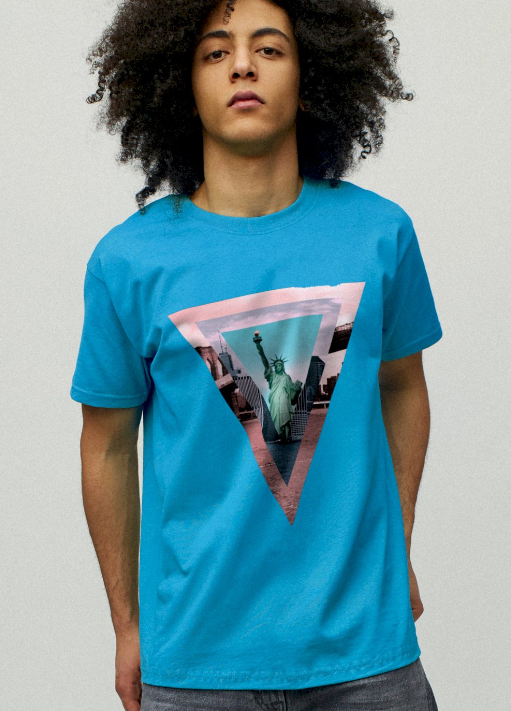 Светло-синяя футболка мужская YAPPI