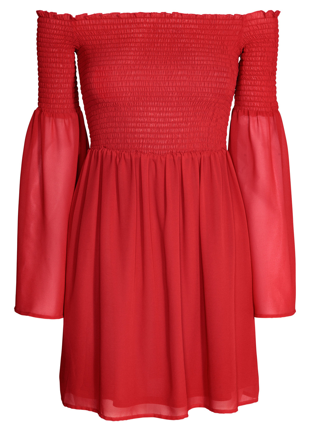Красное кэжуал платье бэби долл H&M однотонное