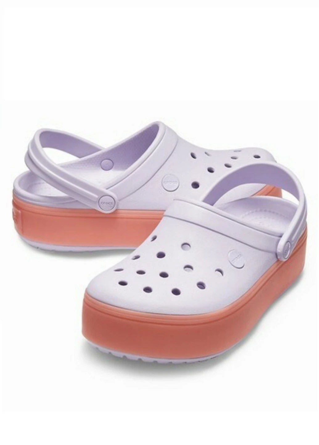 Лавандовые сабо на платформе Crocs на платформе
