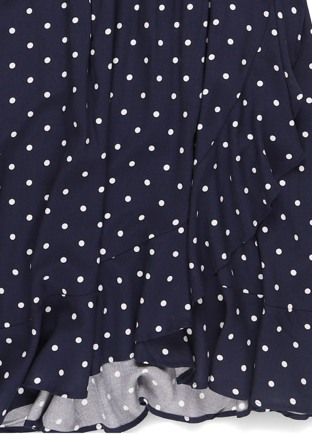 Темно-синее кэжуал платье клеш, на запах Mamalicious в горошек