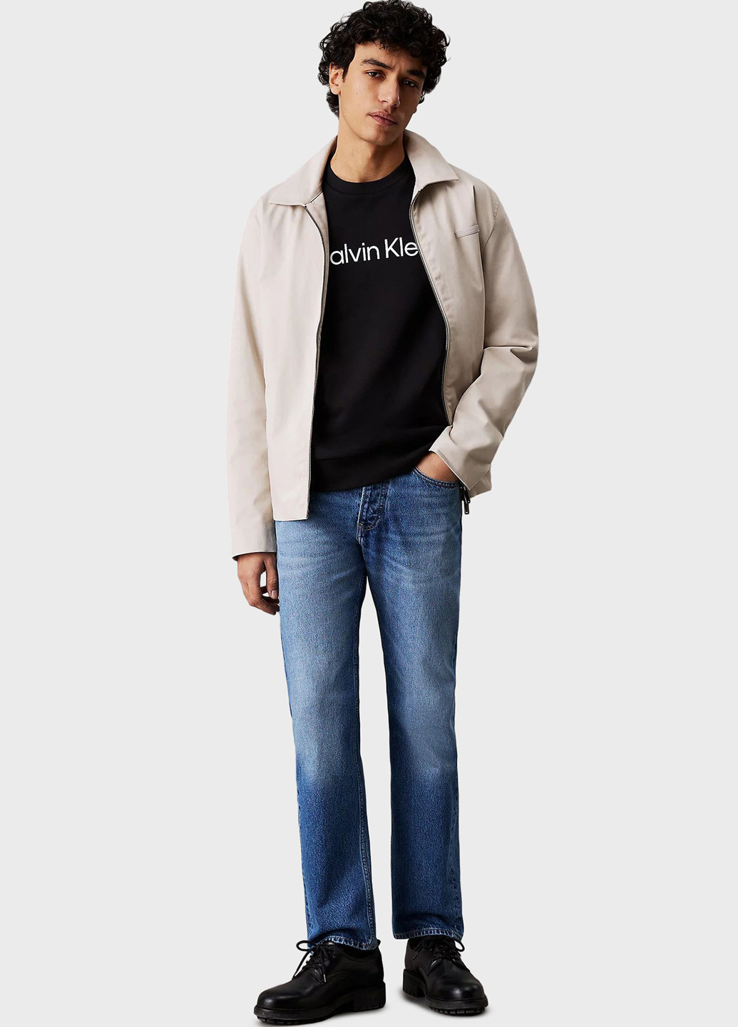 Черный свитшот Calvin Klein логотип без декора (366431789)