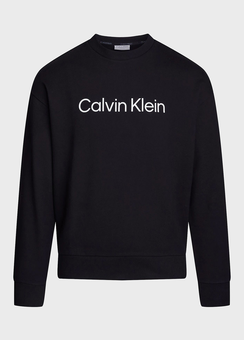 Черный свитшот Calvin Klein логотип без декора (366431789)