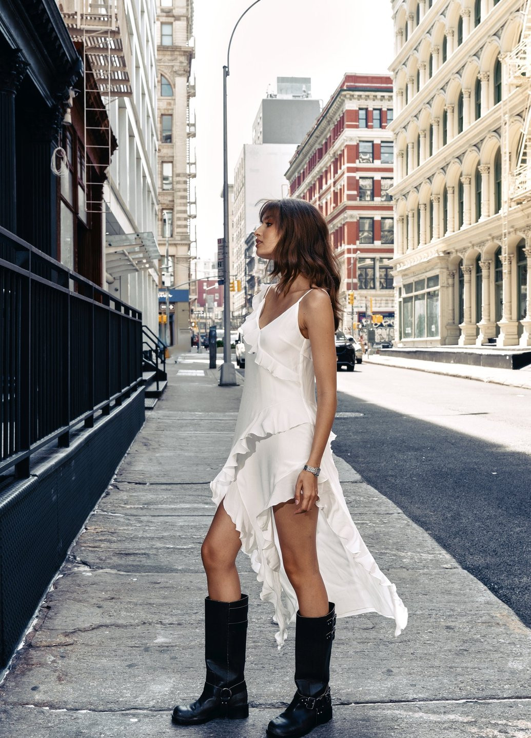 Белое кэжуал платье платье-комбинация Gepur однотонное