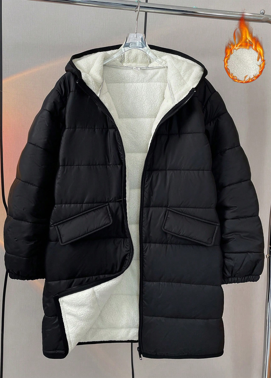 Черная демисезонная куртка SHEIN