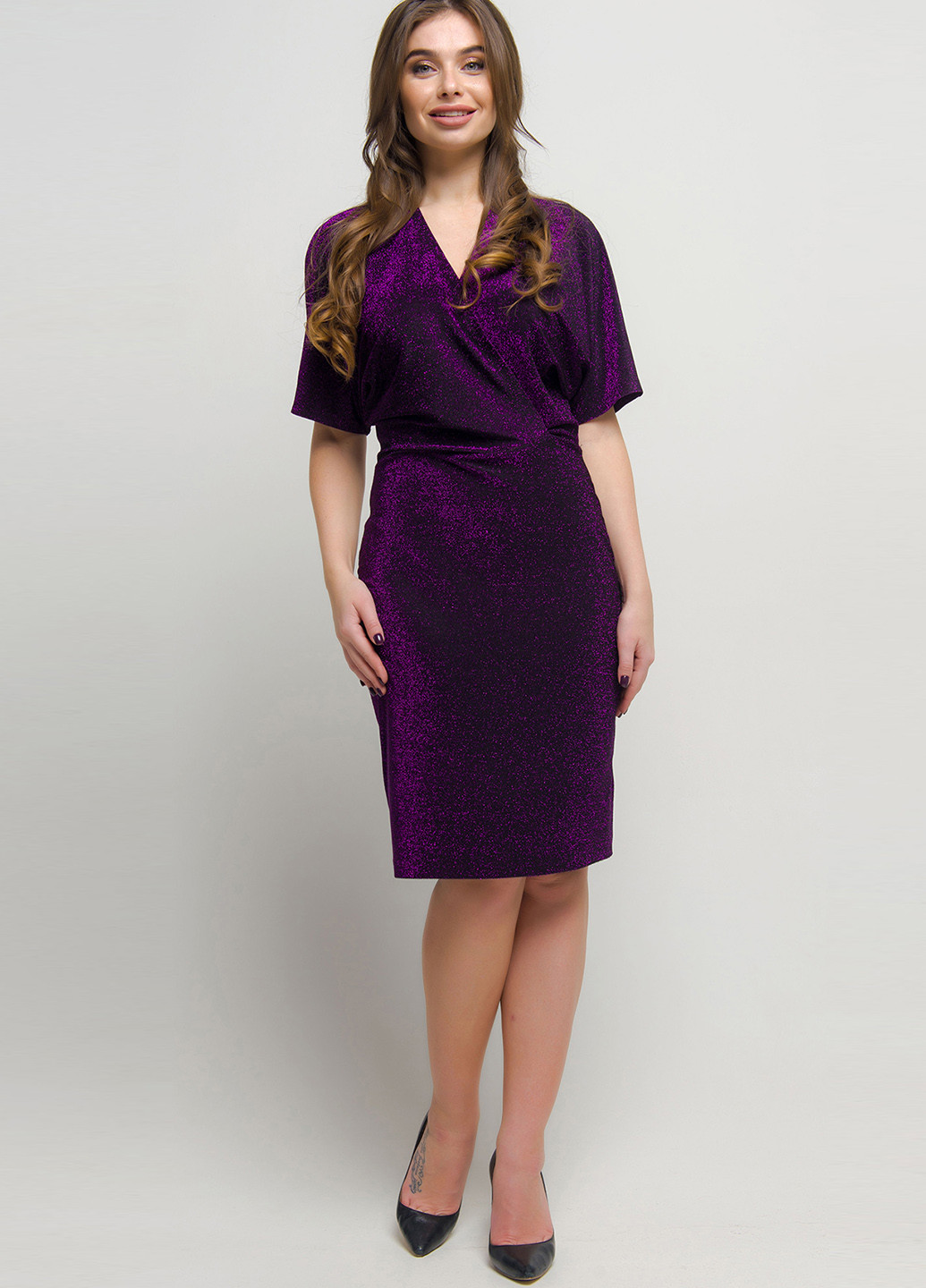 Фиолетовое коктейльное платье Lucky Fashion однотонное