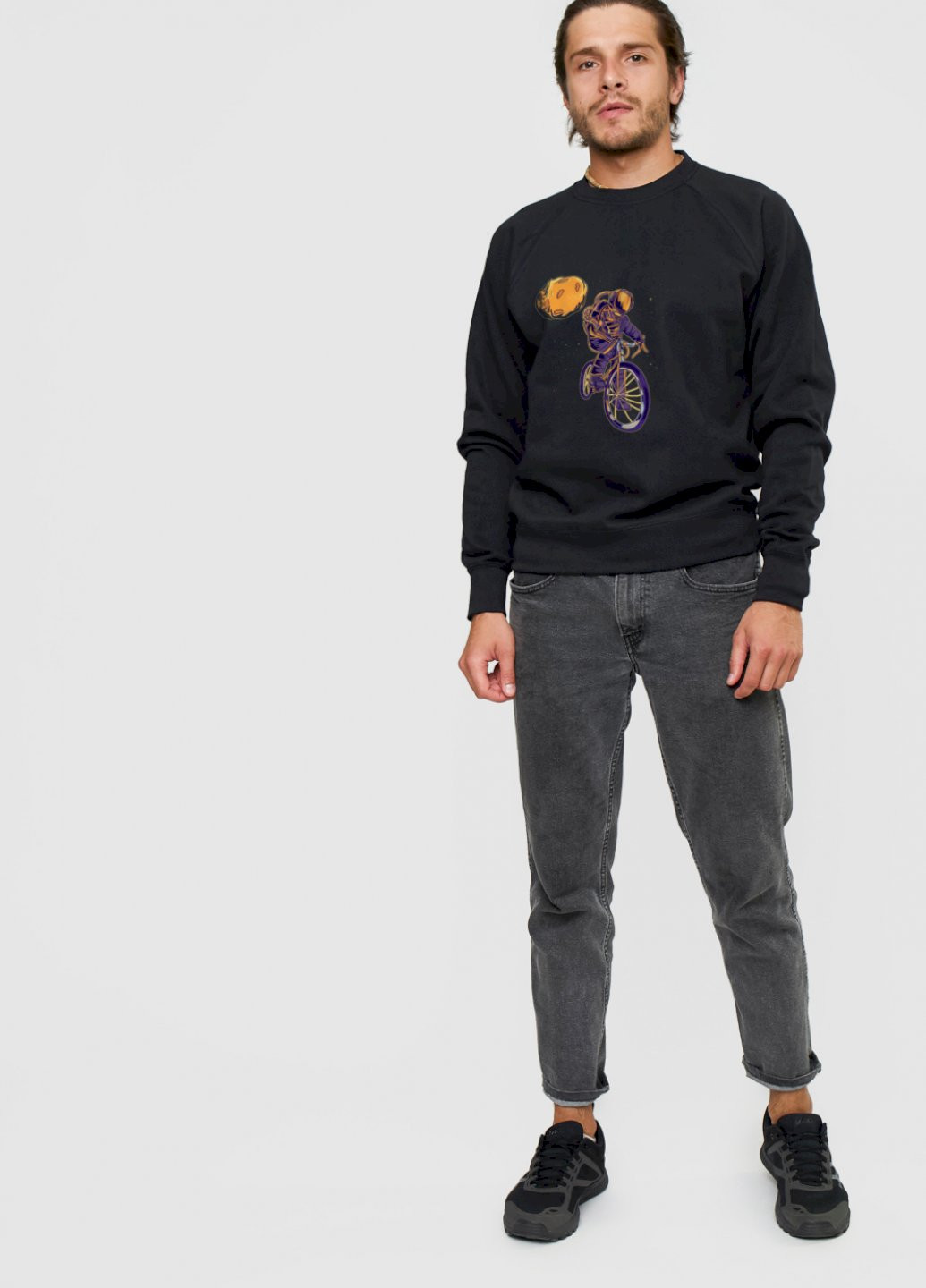 Черный свитшот мужской YAPPI рисунок (251424202)