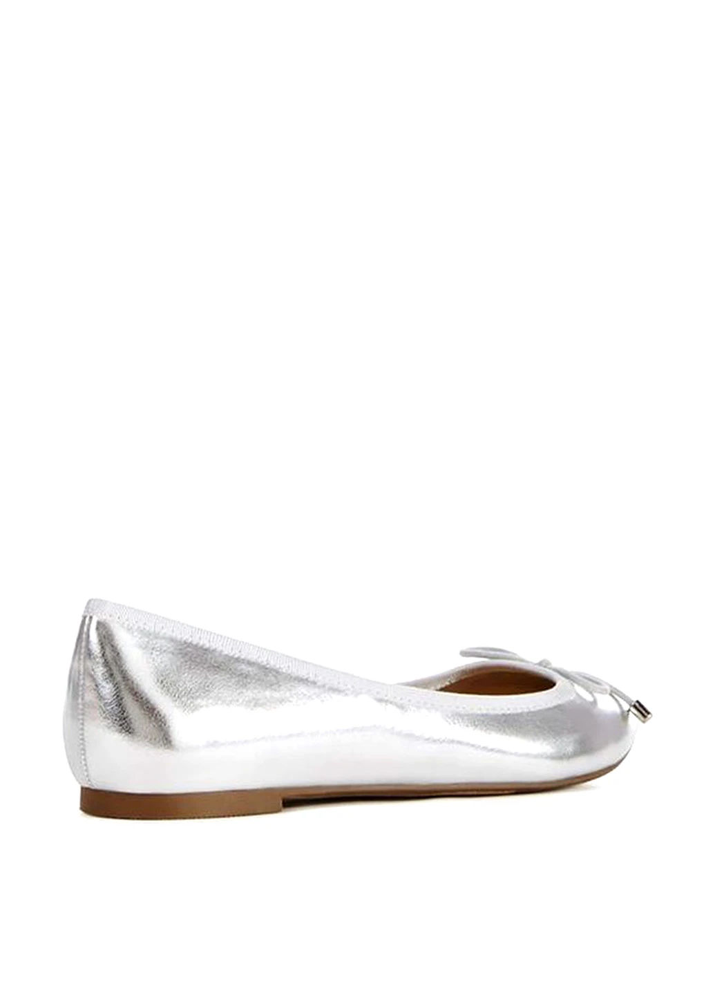 Женские балетки JustFab | серебристые однотонные бант искусственная кожа (22189209)