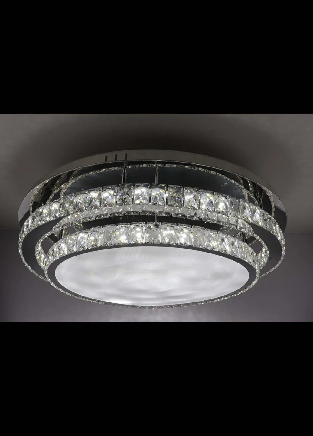 Люстра стельова кришталева LED з пультом C1875 / 800-ch Хром 18х80х80 см. Handmade (234540066)