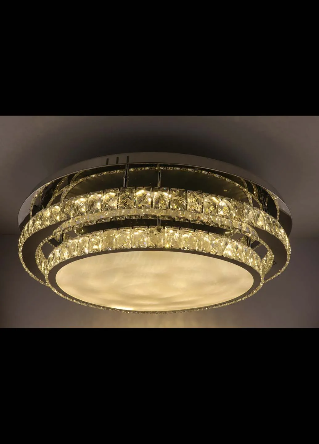 Люстра стельова кришталева LED з пультом C1875 / 800-ch Хром 18х80х80 см. Handmade (234540066)