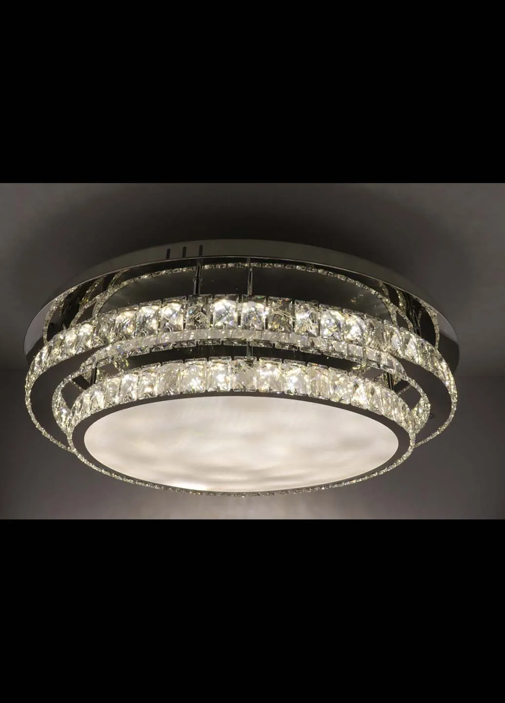 Люстра стельова кришталева LED з пультом C1875 / 800-ch Хром 18х80х80 см. Handmade (234540066)