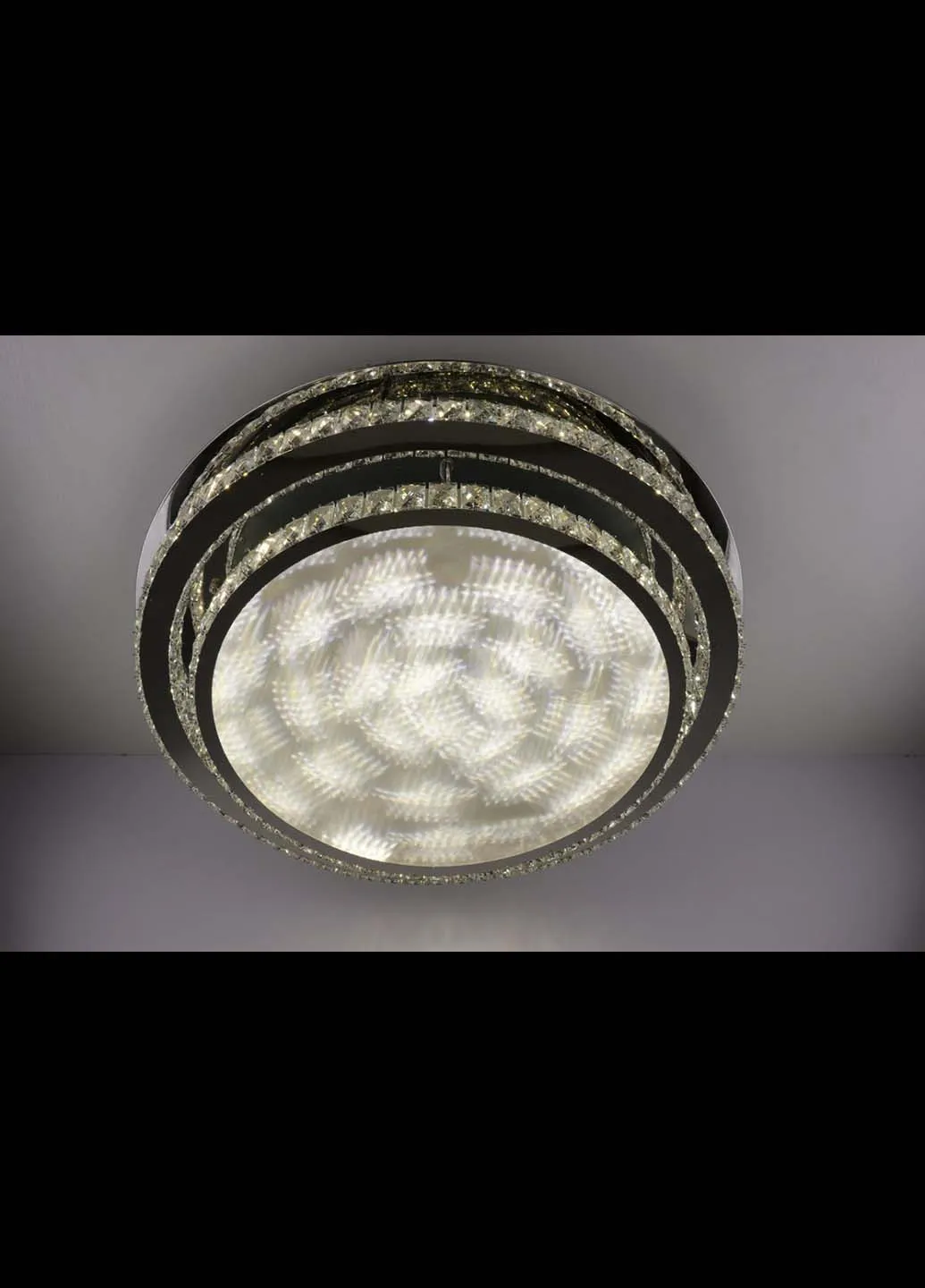 Люстра стельова кришталева LED з пультом C1875 / 800-ch Хром 18х80х80 см. Handmade (234540066)