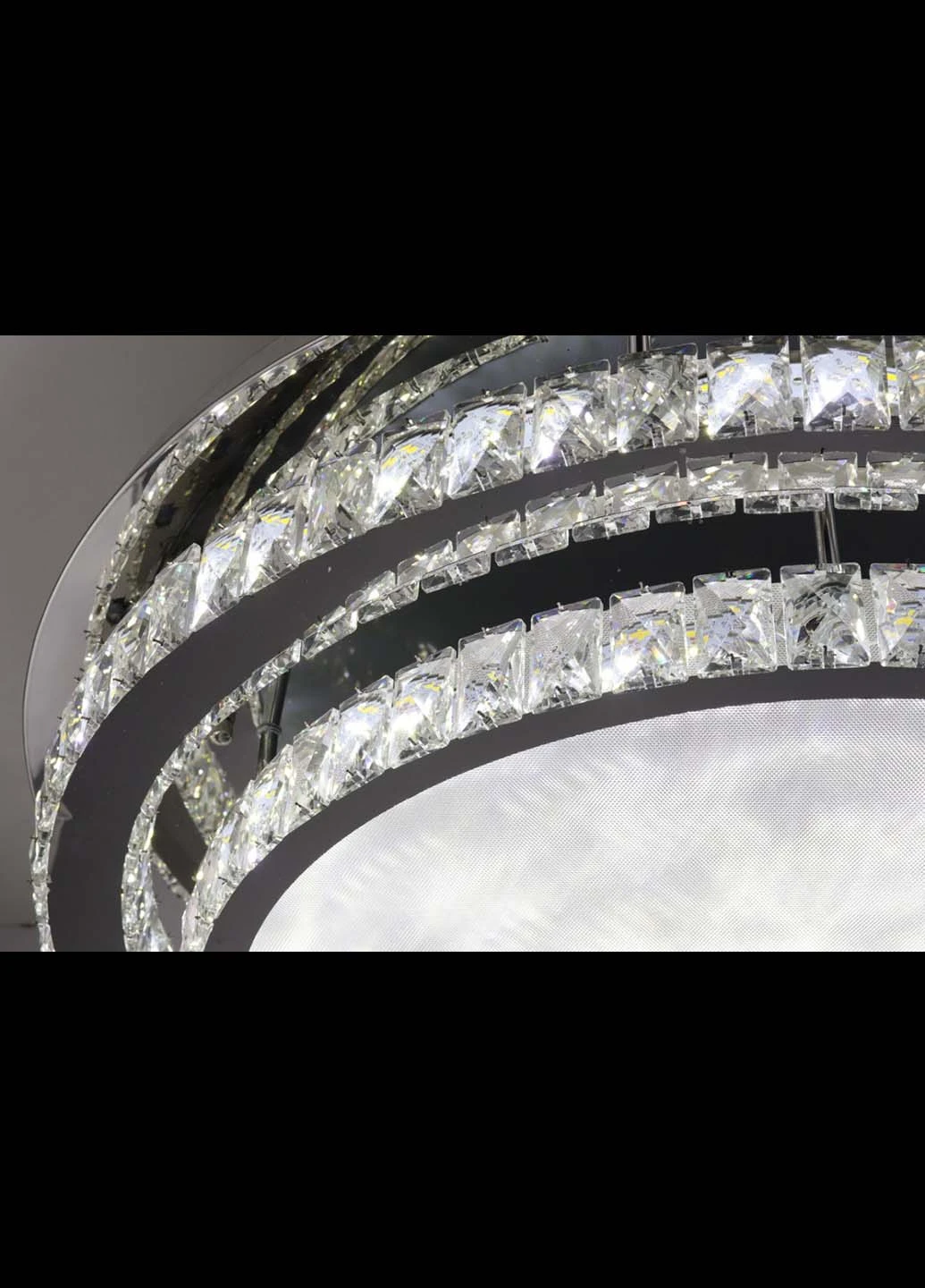 Люстра стельова кришталева LED з пультом C1875 / 800-ch Хром 18х80х80 см. Handmade (234540066)