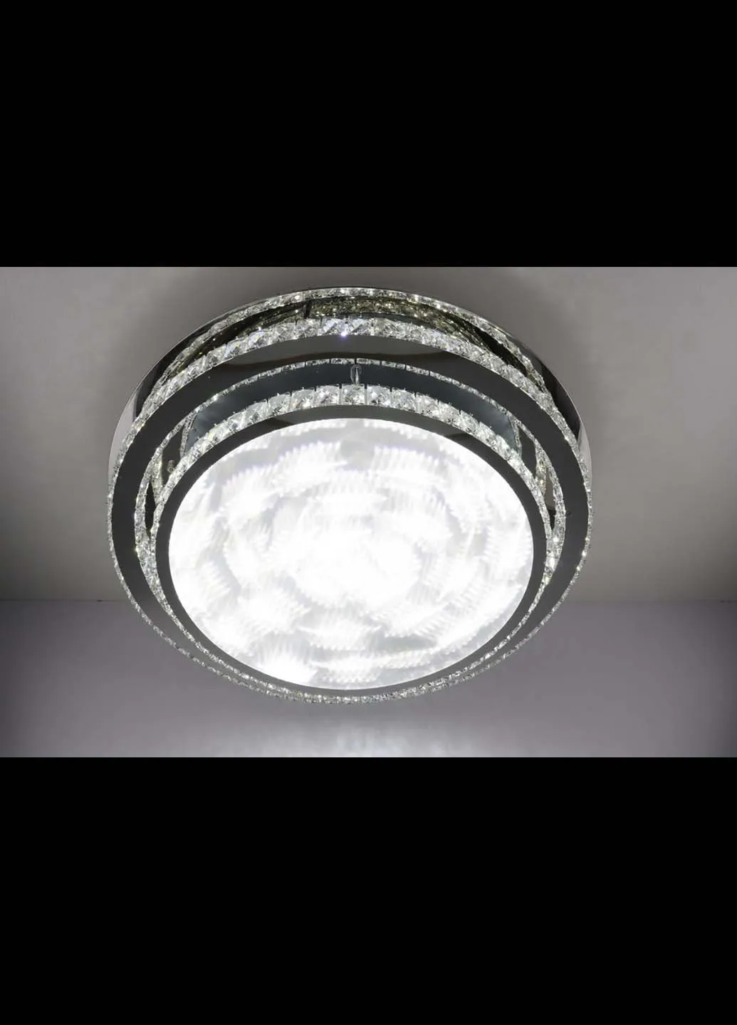 Люстра стельова кришталева LED з пультом C1875 / 800-ch Хром 18х80х80 см. Handmade (234540066)