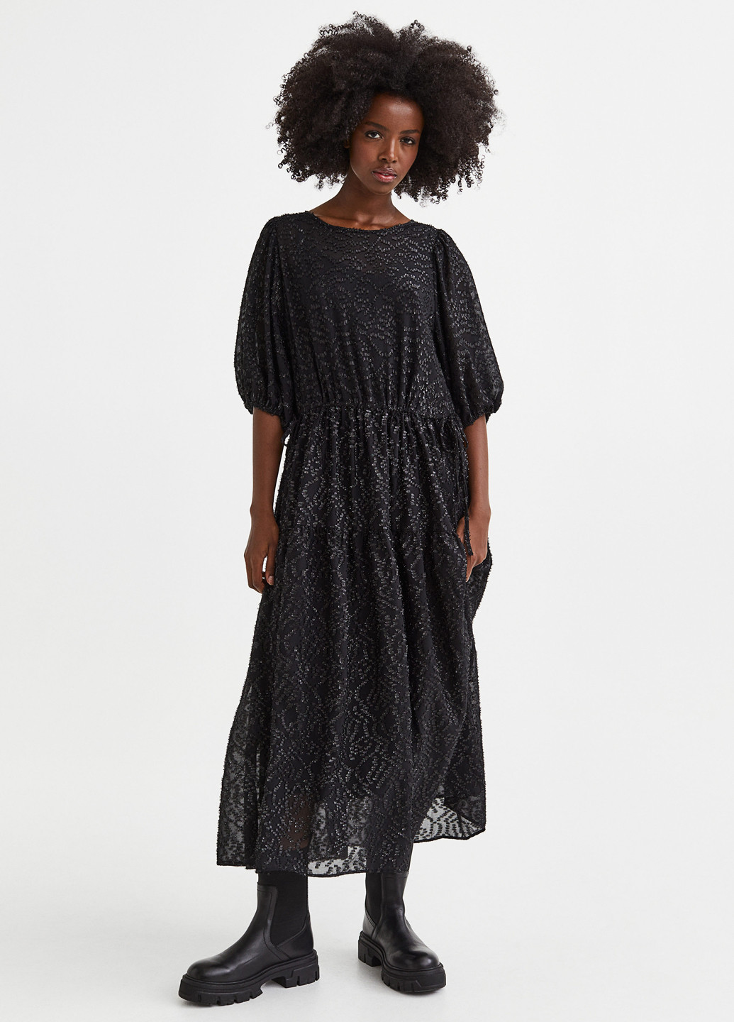 Чорна кежуал сукня оверсайз H&M меланжева