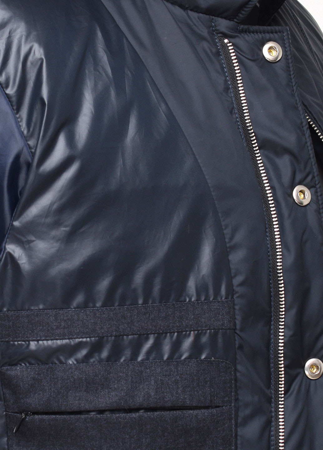 Синяя демисезонная куртка с комбинированием тканей Astoni Dublin-1