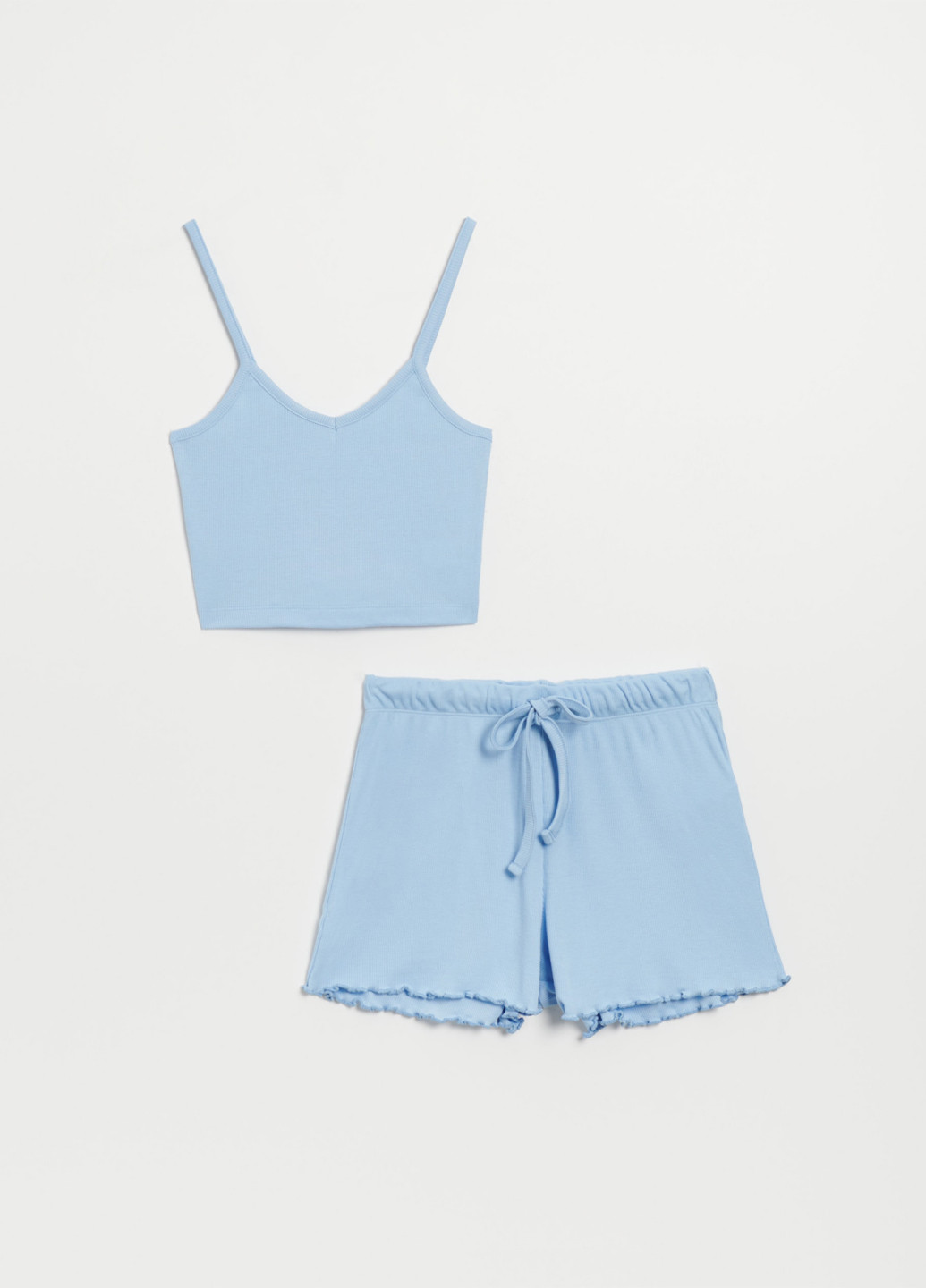 Светло-голубая всесезон пижама (топ, шорты) топ + шорты House