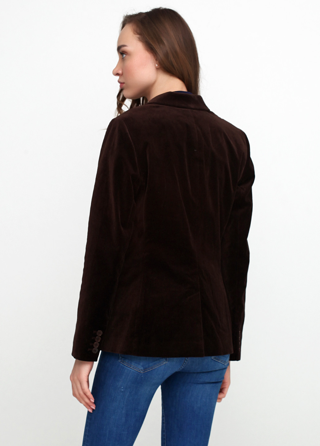 Темно-коричневый женский пиджак Ralph Lauren однотонный - демисезонный