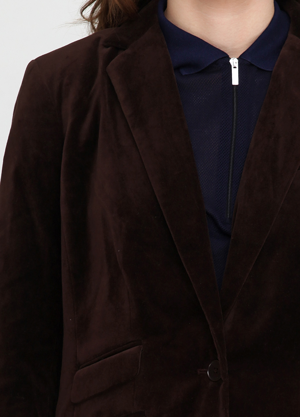Темно-коричневый женский пиджак Ralph Lauren однотонный - демисезонный