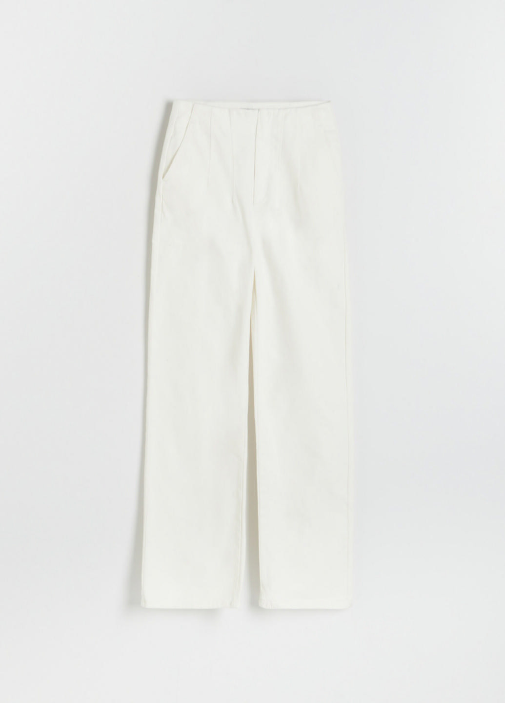 Белые кэжуал демисезонные палаццо брюки Reserved