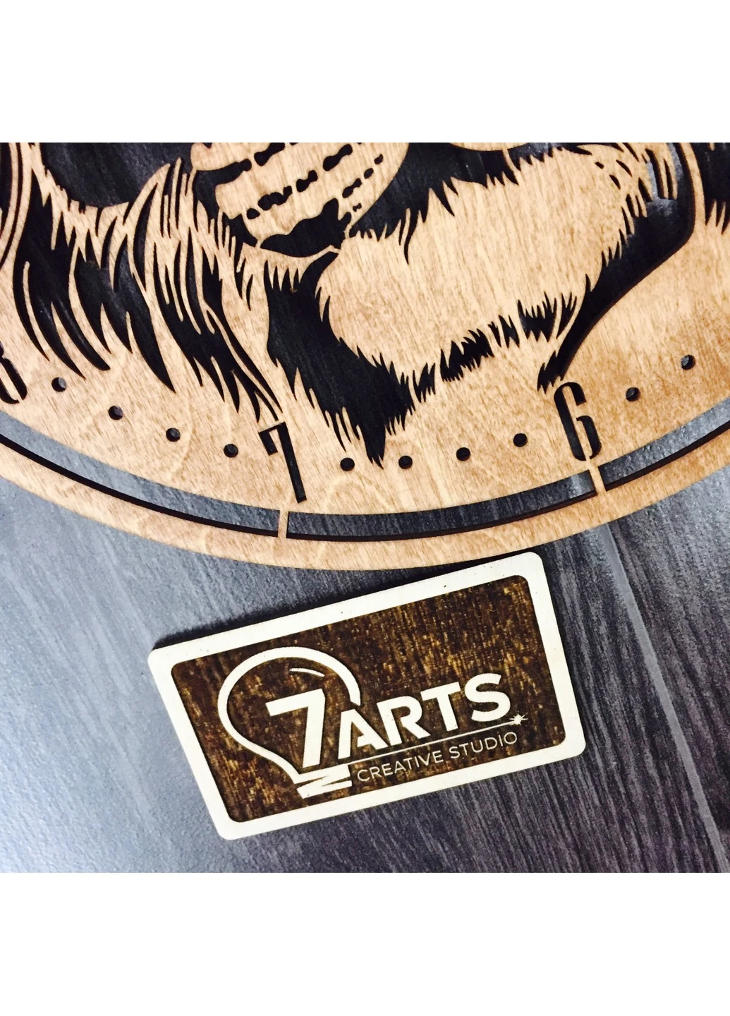Часы из дерева на стену «Тигр» 7Arts (253567580)