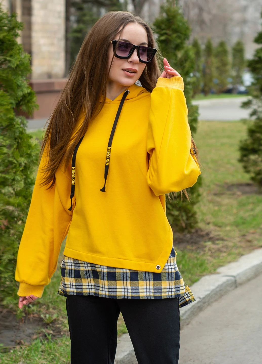 Худи oversize жіноче жовте "SPIDER" InRed (248407709)
