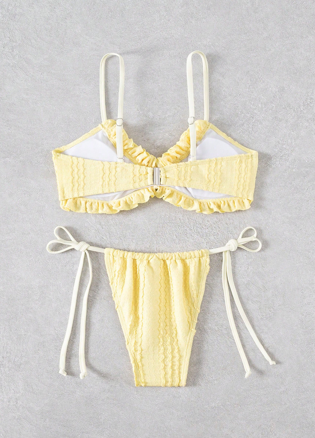 Жовтий літній купальник (ліф, трусики) бікіні, роздільний SHEIN